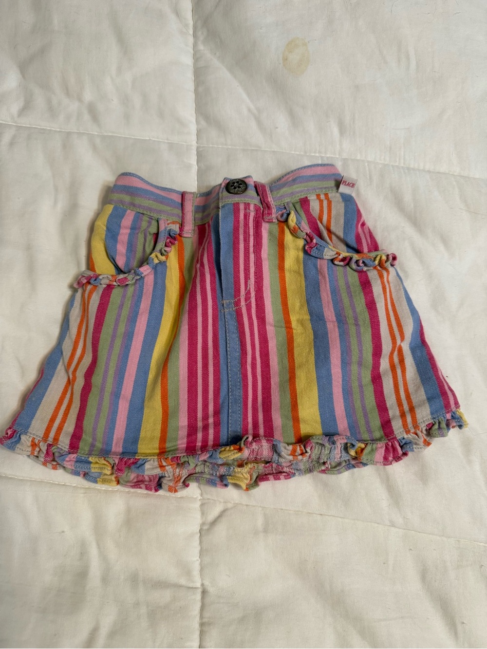 Vintage The Children’s Place Girls Vibrant Rainbow Striped Skort